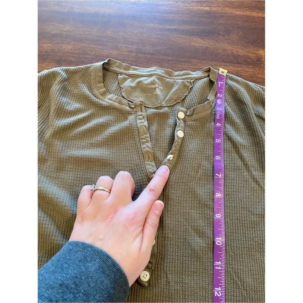 J. Crew womens Y2K Henley thermal waffle size small fairy grunge 2000s